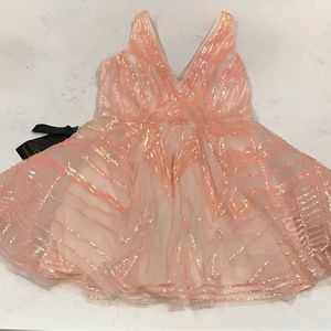 Bebe Party Holiday Cocktail Dress Iridescent Sequin Fit Flare Sequins #BEBE